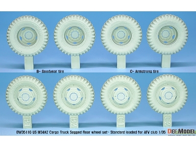 Us M54a2 Cargo Truck Sagged Rear Wheel Set- Standard Loaded ( For Afv Club 1/35) - image 3