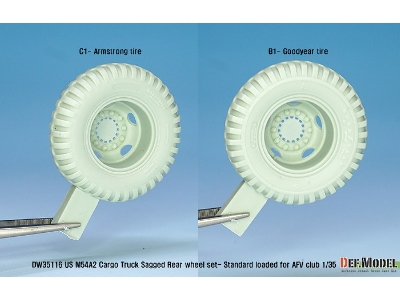 Us M54a2 Cargo Truck Sagged Rear Wheel Set- Standard Loaded ( For Afv Club 1/35) - image 6