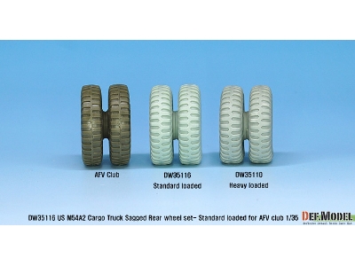 Us M54a2 Cargo Truck Sagged Rear Wheel Set- Standard Loaded ( For Afv Club 1/35) - image 9