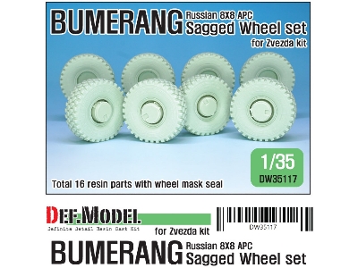 Russian Vpk-7829 Bumerang Apc Sagged Wheel Set ( For Zvezda 1/35) - image 1