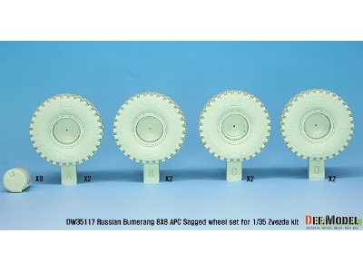 Russian Vpk-7829 Bumerang Apc Sagged Wheel Set ( For Zvezda 1/35) - image 3