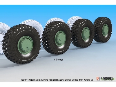 Russian Vpk-7829 Bumerang Apc Sagged Wheel Set ( For Zvezda 1/35) - image 11