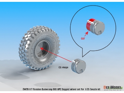 Russian Vpk-7829 Bumerang Apc Sagged Wheel Set ( For Zvezda 1/35) - image 12