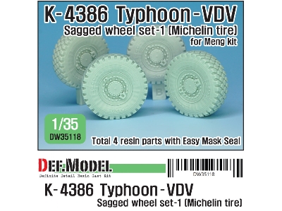 Russian K-4386 Typhoon-vdv Sagged Wheel Set 1- Michelin ( For Meng 1/35) - image 1
