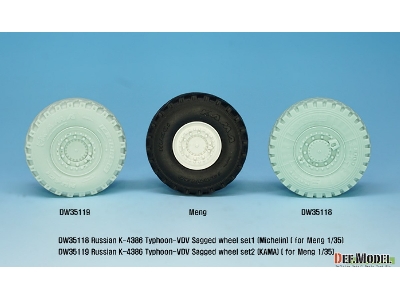 Russian K-4386 Typhoon-vdv Sagged Wheel Set 1- Michelin ( For Meng 1/35) - image 5