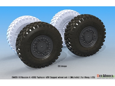 Russian K-4386 Typhoon-vdv Sagged Wheel Set 1- Michelin ( For Meng 1/35) - image 9