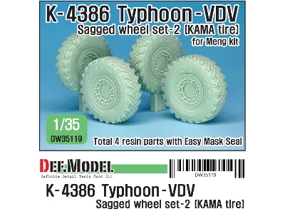 Russian K-4386 Typhoon-vdv Sagged Wheel Set 2- Kama ( For Meng 1/35) - image 1