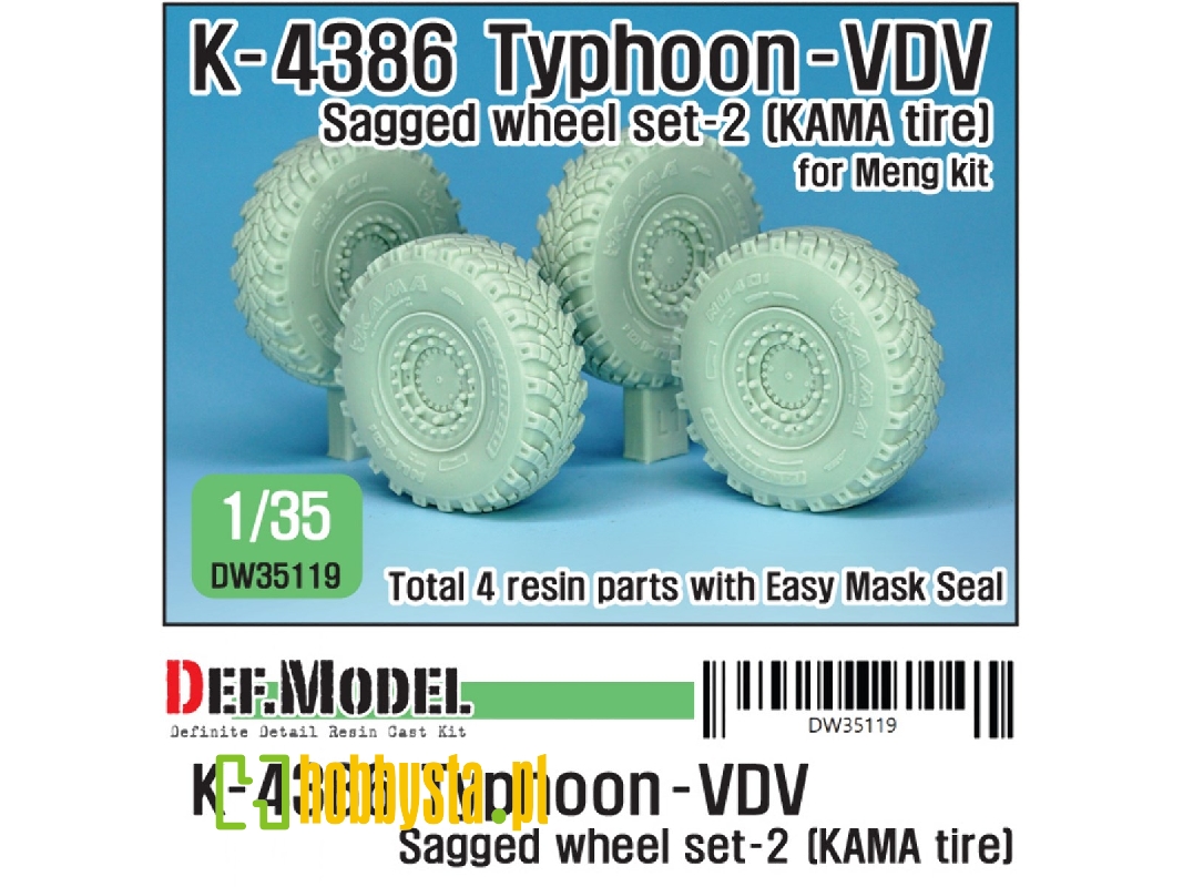 Russian K-4386 Typhoon-vdv Sagged Wheel Set 2- Kama ( For Meng 1/35) - image 1