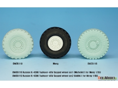 Russian K-4386 Typhoon-vdv Sagged Wheel Set 2- Kama ( For Meng 1/35) - image 8