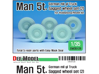 German Man 5t. Mil Gl Truck Sagged Wheel Set 2 Continetal Hcs - image 1