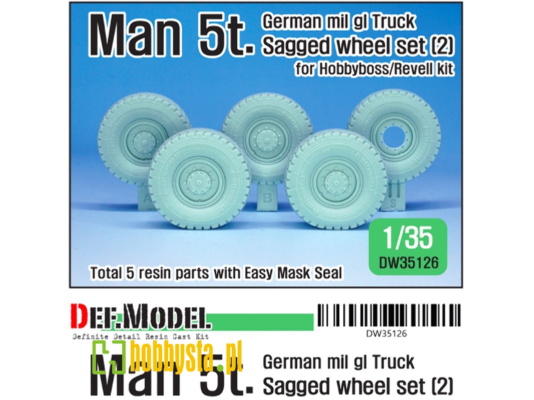 German Man 5t. Mil Gl Truck Sagged Wheel Set 2 Continetal Hcs - image 1