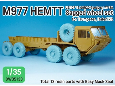 Us, Idf M977 Hemtt Truck Goodyear Sagged Wheel Set - image 1