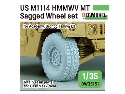 Us M1025/M1114 Hmmwv Mt Sagged Wheel Set (For Tamiya, Academy, Bronco Kit) - image 1