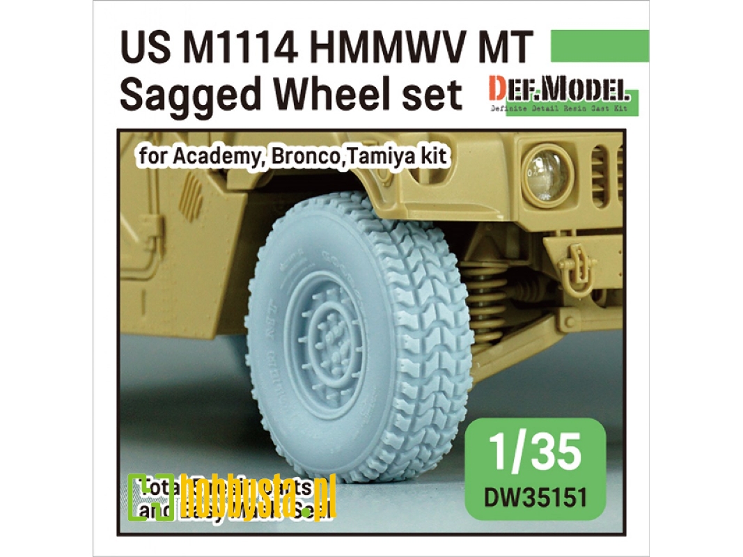 Us M1025/M1114 Hmmwv Mt Sagged Wheel Set (For Tamiya, Academy, Bronco Kit) - image 1