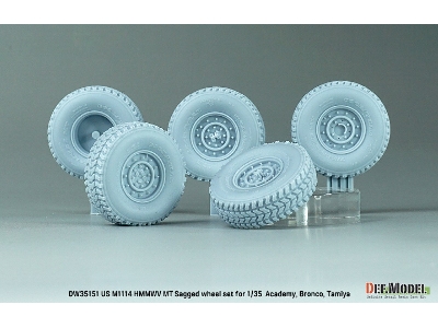 Us M1025/M1114 Hmmwv Mt Sagged Wheel Set (For Tamiya, Academy, Bronco Kit) - image 2