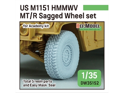 Us M1151 Hmmwv Mt/R Sagged Wheel Set (For Academy M1151) - image 1