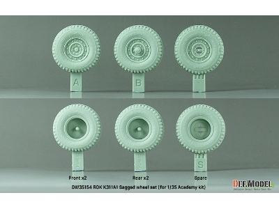 R.O.K K311a1 (Km450) - Sagged Wheel Set (For Academy) - image 2