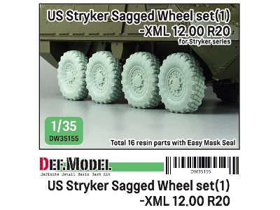 Us M1126 Stryker Xml Sagged Wheel Set 1 For Stryker Series - Retool Dw35010a - image 1
