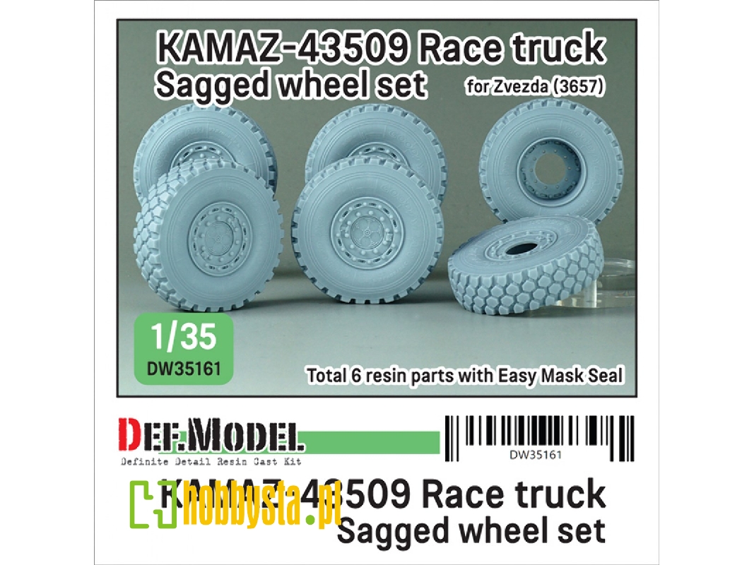 Kamaz-43509 Race Truck - Sagged Wheel Set (For Zvezda 3657) - image 1