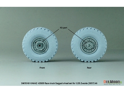 Kamaz-43509 Race Truck - Sagged Wheel Set (For Zvezda 3657) - image 5