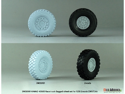 Kamaz-43509 Race Truck - Sagged Wheel Set (For Zvezda 3657) - image 7