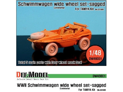 Schwimmwagen Wide Tire(Continental)-sagged (For Tamiya 1/48) - image 1