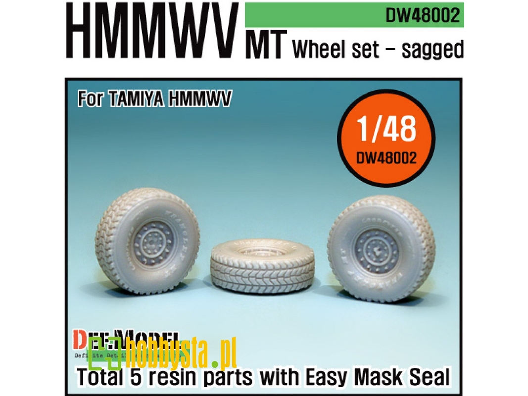 Hmmwv Mt Sagged Wheel Set (For Tamiya 1/48) - image 1