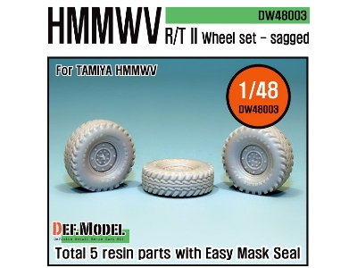 Hmmwv Rt/Ii Sagged Wheel Set (For Tamiya 1/48) - image 1