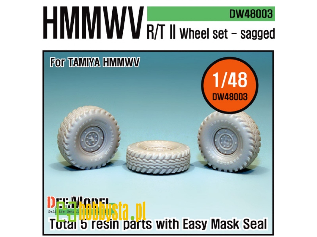 Hmmwv Rt/Ii Sagged Wheel Set (For Tamiya 1/48) - image 1