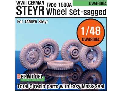 Ww2 German Styre Type 1500a Sagged Wheel Set (For Tamiya 1/48) - image 1