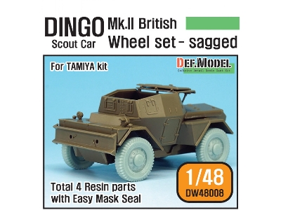 British Armored Scout Car Dingo Mk.Ii Wheel Set (For Tamiya 1/48) - image 1