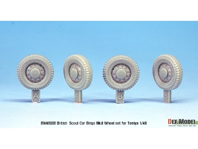 British Armored Scout Car Dingo Mk.Ii Wheel Set (For Tamiya 1/48) - image 3