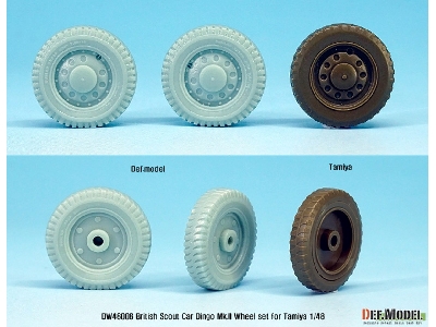 British Armored Scout Car Dingo Mk.Ii Wheel Set (For Tamiya 1/48) - image 4