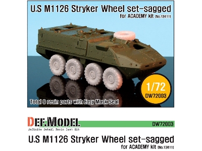 M1126 Stryker Icv Sagged Wheel Set (For Academy 1/72) - image 1
