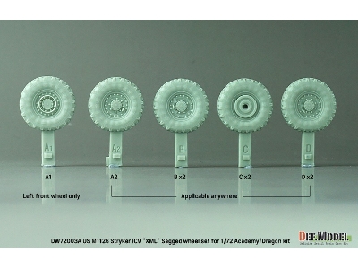 Us M1126 Stryker Icv Xml - Sagged Wheel Set (For Academy/Dragon) - image 3