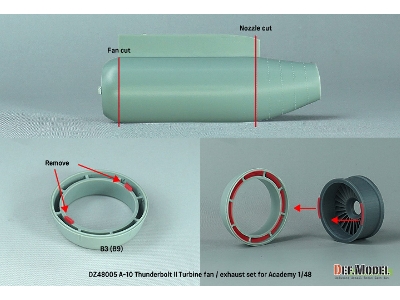 A-10 Thunderbolt Ii Turbine Fan / Exhaust Nozzle Set (For Academy) - image 6