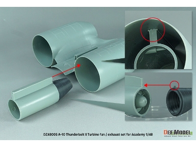 A-10 Thunderbolt Ii Turbine Fan / Exhaust Nozzle Set (For Academy) - image 7