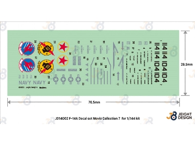 F-14a Tomcat Decal Set - Movie Collection No.7 (For Revell, Ace Corp. Academy Kit) - image 2