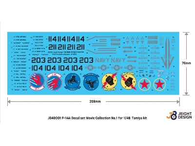 F-14a Decal Set Movie Collection No.1 (For Tamiya Kit) - image 1