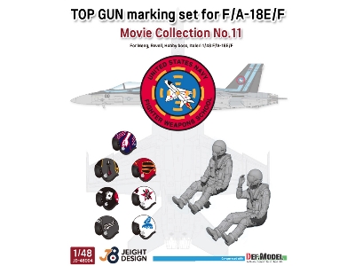 F/A-18e/F Super Hornet Decal Set - Movie Collection No.11 W/ 2 Pilot Fig.S - image 1