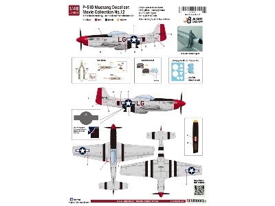 P-51d Mustang Decal / Pe Set W/ 1 Figure Movie Collection No.12 - image 8