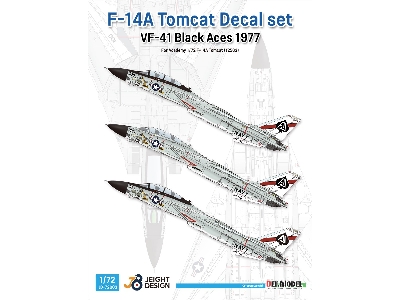 F-14a Vf-41 Black Aces 1977 Decal Set - image 2