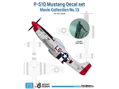 P-51d Mustang Decal Set W/ 1 Figure Movie Collection No.13 - Maverick - image 1