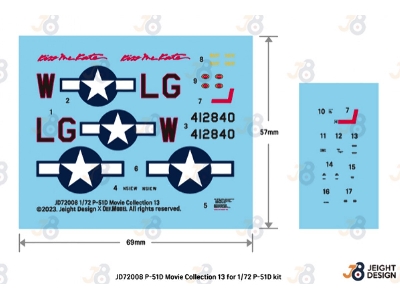 P-51d Mustang Decal Set W/ 1 Figure Movie Collection No.13 - Maverick - image 3