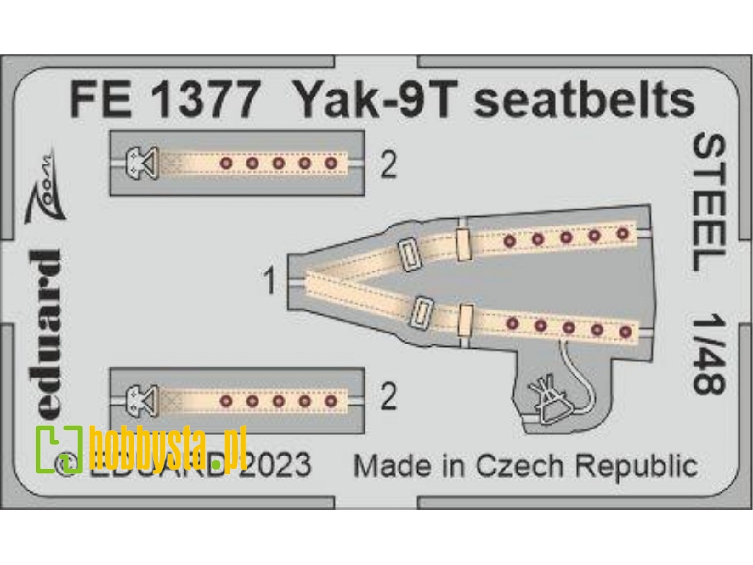 Yak-9T seatbelts STEEL 1/48 - ZVEZDA - image 1