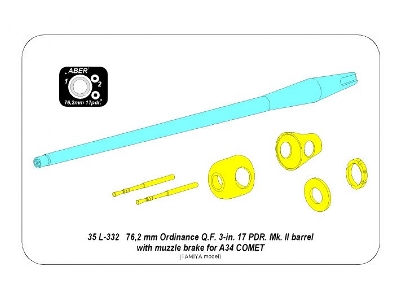 76,2 mm Ordinance Q.F. 3-in. 17 PDR. Mk. II barrel with muzzle brake for A34 COMET - image 13