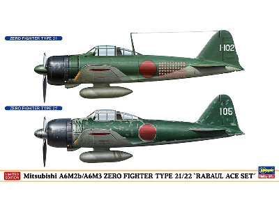 Mitsubishi A6m2b/A6m3 Zero Fighter Type 21/22 'rabaul Ace Set' (2 Kits In The Box) - image 1