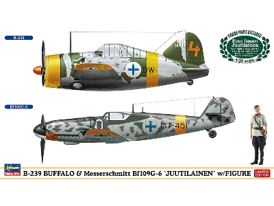 P-239 Buffalo And Messerschmitt Bf109g-6 'juutilainen' With Figure (2 Kits In The Box) - image 1
