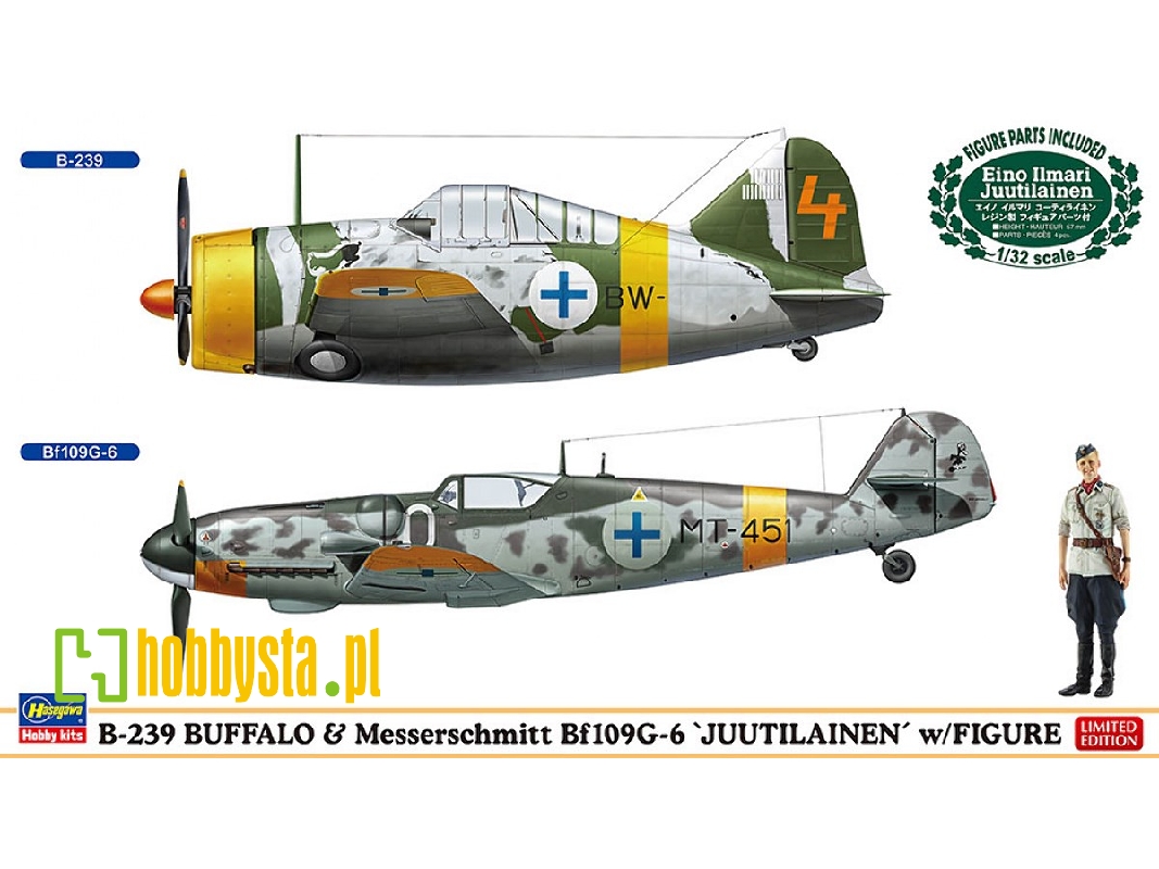 P-239 Buffalo And Messerschmitt Bf109g-6 'juutilainen' With Figure (2 Kits In The Box) - image 1