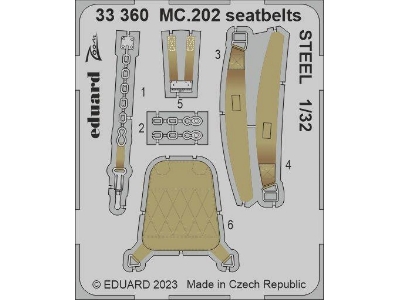 MC.202 seatbelts STEEL 1/32 - ITALERI - image 1